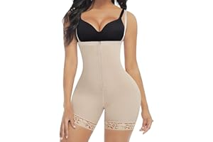 FeelinGirl Spodnie Damski Silnie Formujący Bez Brzucha Bielizna Modelująca Wysokiej Talii Zapinana na Zamek z Odpinanymi i Regulowanymi Ramiączkami