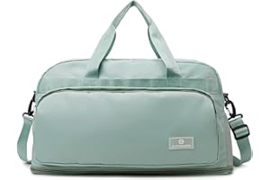 Vllcsla Bolsa de Gimnasio Deporte Mujer Grande, Expandible 37,7 L a 50,7 L, con Bolsillo Húmedo, Bolsa de Viaje Deportiva de Fin de Semana con Correas, Bolso Weekend Equipaje de Mano Ligera