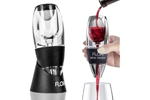 Flow Barware Wine Aerator, Red Wine Air Aerator Pourer Breather with Filter & Base | Decanter Aerating Accessories Gift | Improve Flavour, Aroma & Taste Instantly.