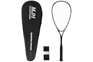 MANJHONG Squash Racket (Beginner Frame) Aluminium Racquet Incl. Carrying Bag & Grip Tape