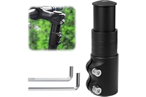 RTDHO Bike Stem Riser 120mm Bicycle Handlebar Stem Extender for 1-1/8" 28.6mm Fork,Aluminum Alloy Bicycle Handlebar Raiser Adapter with Hex Keys for Mountain Bike MTB Road BMX Black