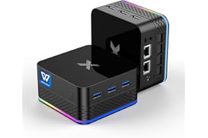 SUKOTOP Mini PC 12e Alder Lake N (fino a 3,4 GHz) 12 GB di RAM 512 GB ROM LPDDR5 M.2 SSD, 4K Tre schermi Dual RJ45 Gigabit Ethernet, Accensione automatica