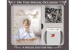 CROSS MY HEART Confirmation Gift Set Boy Mass Book, Rosary Beads, Brooch F564
