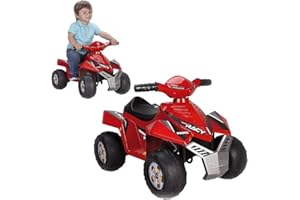 FEBER Racy - Quad Electrique pour Enfants de 12 mois à 3 ans, 6V, Rouge (Famosa 800011252)