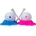 Party With Emma Gender Reveal Golf Balls - Exploding Set 2 Pack Pink and Blue Powder Balloons for Baby Decoration