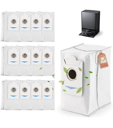 Kaiyaner Staubbeutel Für Ecovacs Saugroboter - 12 Stück Mit Aktivkohle, 3L Für T30S/X2 Omni Modelle