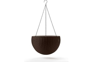 KETER OUTDOOR Keter Pot de Fleurs d'extérieur à Suspendre Motif Moka Anthracite Graphite Marron foncé Marron