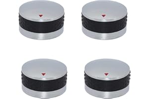 EASYBYMALL 4 Pcs BBQ Control Knobs, Gas Grill Knobs Replacement Rotating Switch, Gas Stove Cooker Chrome Control Knob Round Knob, For Gas Grill Stove Party(58mm)