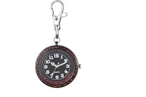 JewelryWe Orologio da infermiere – Orologio con superficie del puntatore luminoso in numeri arabi & portachiavi zaino fibbia orologio infermiere