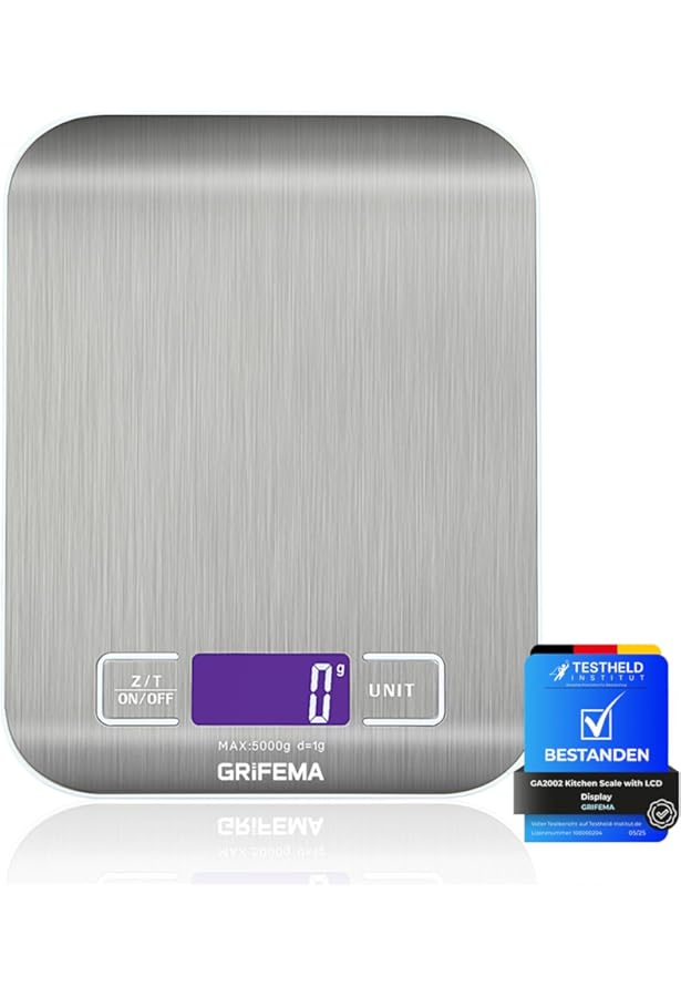 Bilancia Cucina Digitale 5kg - Acciaio Inox, LCD, Unità Multiple, Con Batterie, Precisione 1g - Foto 9