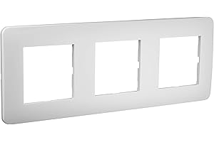 Plaque electrique - Cache Prise - Interrupteur pour prise - Prise interrupteur - Cache prise electrique - plaque plastique - prise murale - DEBFLEX - Gamme Casual / Plaque trIPle - Blanc brillant 742003