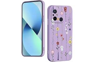YUXING Funda para Xiaomi Redmi 12C Silicona - Moda Lindo Patrón Diseño Delgado Carcasa, Antichoque, Antideslizante, Elegante, Protección Totaly Resistente (Flower,Purple)