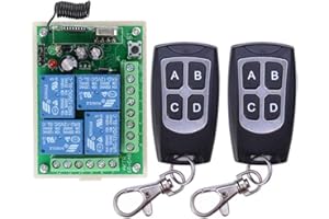 EINAUS Haute sensibilité DC 12 V 4CH 4 canaux Télécommande Commutateur sans fil Interrupteur émetteur Récepteur radio + émetteur Télécommande de porte de garage Éclairage d'arrosage