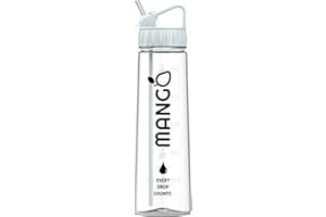 MANGO Sport Water Bottle With Straw - 900ml Motivational Water Bottle with Time Markings - Clear Water Bottle BPA Free Sports Bottles With Flip Nozzle And Leakproof Cap for Women and Men (Grey)
