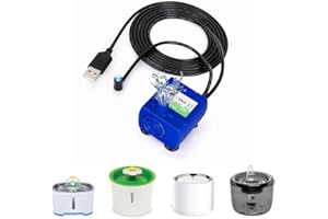 JOYZAN Pompa Fontanella per Gatti, Pompa Fontana, Mini Pompa per Acquario, Pompa Acqua, Fontana Ricambio Consumo Molto Basso Pompe Acqua Fontane Bere con Luce LED e Cavo USB Adatta Cani Animali Domestici