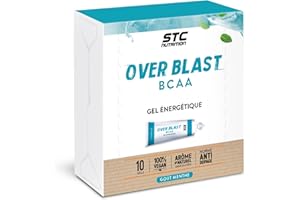STC NUTRITION - Over Blast BCAA - Gel énergie efforts intenses - longues distances - Augmente la résistance musculaire - Sans Gluten - 60 kcal par dosette.