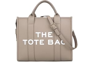 CHAMAIR Women's Crossbody Bag, Canvas and Leather Shoulder Bag, Tote Bag with Zip, Large Shopper Bag, Shoulder Bag with Removable Strap for Work, Travel, School, 02-khaki