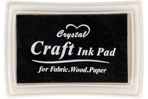 ANCWZOZ Black Ink Pad Finger Washable Kids Stamp Ink Pad for Rubber Stamps Paper Scrapbooking