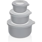Yuvarlak Plastik Saklama Kabı Seti, 3'l&uuml;, Kapaklı, Bpa İ&ccedil;ermez Qlux İdeas 100 ml 250 ml 500 ml