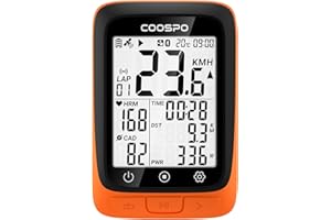 COOSPO BC107 Ciclocomputer GPS Senza Fili, Bluetooth ANT+ IP67 Impermeabile, Computer Bici Wireless con Display da 2,4 pollici Retroilluminazione Automatica del Tempo di Acquisizione del Segnale