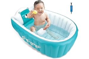 MONODEAL baignoire gonflable pour bébé été bain doux bassin de natation pliable antidérapant baignoire voyage épaissi bébé siège de bain bassin bébé baignoire (bébé 0-46 mois)…