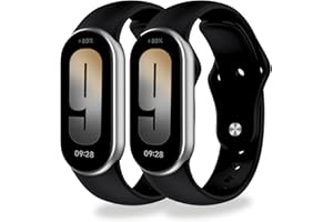 BABEJIA 2 paski kompatybilne z Xiaomi Smart Band 9 i 8, miękka silikonowa bransoletka, regulowana, z metalowymi złączami, łatwe do założenia, oddychające