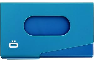 ÖGON Smart Wallets - One Touch - Porte-Cartes de Visite en Aluminium - Capacité 15 Cartes de Visite (Bleu)
