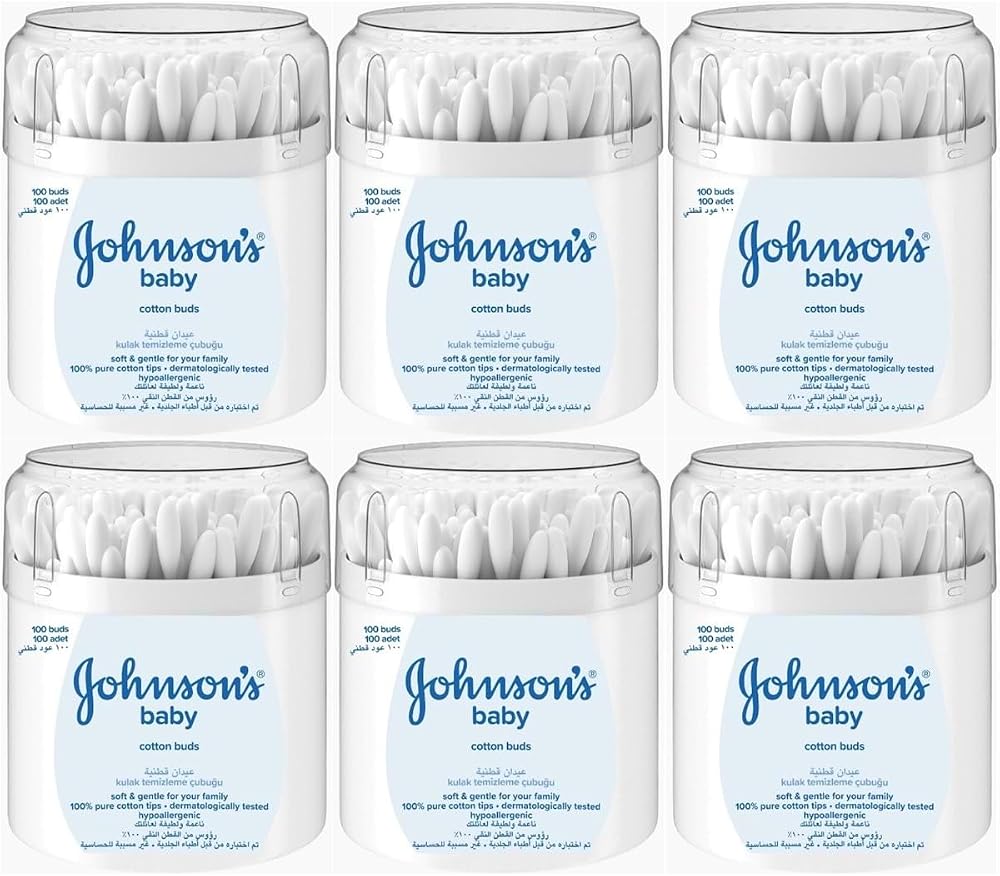 Johnson's Baby Kulak Temizleme Çubuğu, 100 Adet, 6'lı Set