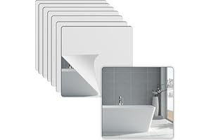 Olicky Espejo de Pared Adhesivos 20 x 20 CM, 8 Piezas de Espejos Acrílicos de 2 mm Espesor para Decoración Hogareña, Sala de Estar, Baño y Dormitorio