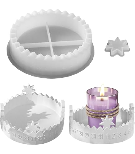 4 Silikonformen Für Kerzenhalter - Stern-Form Mit Zahlen 1-4 Für DIY Projekte