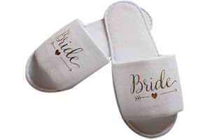 Oilmal Chaussons jetables, pantoufles de mariée, pantoufles de mariage, cadeau de fête prénuptiale, pantoufles pelucheuses pour hôtel