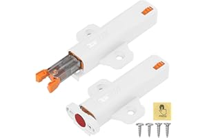 Push to Open Door Latch, JIAYI 2 Pack Blanco Heavy Duty No-magnético Push Armarios Presion de Push Hardware 40 N Cerradura de Pestillo de resorte, Cierre de Puertas de armarios, Cajon, Armarios de RV
