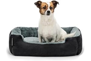 LIONTO Dibea DB00521 Legowisko dla Psa z Dwustronną Poduszką, 60 X 48 X 18 cm (M), Szary/Czarny
