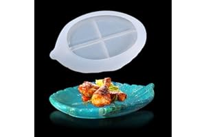 FineInno Moules Résine Plateau Fruits, Feuill Tray Resin Mold, Moulle Silicone Plaque de Bijoux, Moules de Epoxy Porte Savon pour DIY Artisanat Décorations Maison