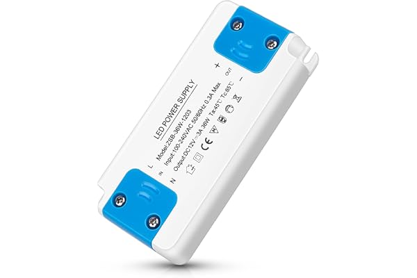 Transformateur LED Entrée 220-240V, Sortie DC 12V 3A 36W, convertisseur 220V 12V, Ampoule LED Driver Convertisseur Conducteur Alimentation de Tension Constante, pour G4, GU5.3, MR11 GU4, MR16