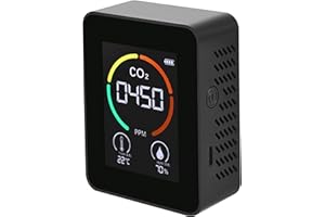 HOVEELUTY Detector de CO2 Detector de dióxido de carbono 3 en 1, sensor de CO2 portátil con pantalla LCD, medidor de temperatura y humedad con alarma para el hogar, RV, tiendas de cultivo, detectores de dióxido