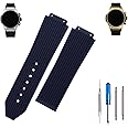 MMBAY Big Bang Rubber 25mm Silicone Watch Bands Replacement Fit for Hublot 19mm*25mm*22mm Big Bang Watch Strap Wirstband(without metal buckle) For Men and Women