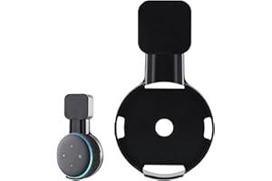 GRANVOO Support Mural pour Echo Dot 3, Smart Home Support Haut-Parleur pour Echo Dot 3ème Génération, Support de Prise pour Cuisine, Salle de Bain, Gestion des Câbles Intégrée, Chambre à Coucher (Noir)