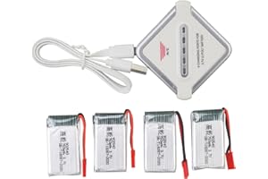 ZYGY Batería de litio de 3,7 V 750 mAh con cargador de equilibrio 4 en 1 para MJX X400 X400 W X800 X300C Sky Viper S670 V950HD V950str S1750 V2450 HS110 HS200 HS20W HS1110W Quadcopter accesorios