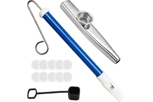 NiceNaiils 2 st släpvisselpipa, Kazoo-instrument, munspel, metallglidflöjt med rostfria glidstångar, plast lotusflöjt för bar