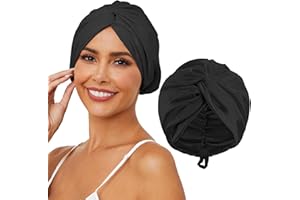 OTO BELLA Adjustable Silk Satin Hair Bonnet for Sleeping, Double Layer Hair Wrap Sleep Cap Turban for Women Men, Curly Straight Hair Long Large Braid Unisex