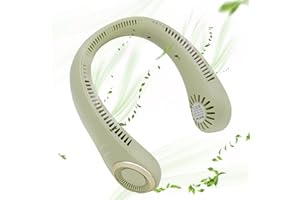 Ycoiee Ventilateur de Cou Portable, 5000mAh USB Ventilateur de Cou Sans Lame, Mini Ventilateur Cou Silencieux Mains Libres avec flux d’air à 360°, 3 Vitesses - Pour le bureau, le sport - Vert