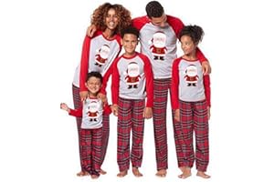 Heikoeco® Weihnachtspyjama Schlafanzug Familie Set Weihnachtsmodelle: Langärmlige Homewear-Pyjamas für die ganze Familie Männer und Frauen Kinder