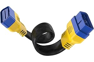 OURANTOOLS OBD-2 Cable Extensión Adaptador OBDII Macho a Hembra Extensor de Diagnóstico Conector para Conectar Auto Lector de Códigos/Escáner (16 Pines 30cm Macho a Hembra Nylon)