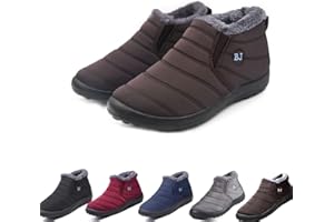 YYJJ Boojoy Winter Boots, Womens Winter Snow Boots Waterproof Anti-Slip Ankle Booties Fur Lined Warm Shoes