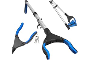 Bellanova Pince Ramasse Objet 81 cm avec Tête Rotative 360° et Embout Magnétique – Outils de Ramassage Léger pour Maison et Seniors (bleu-81cm)