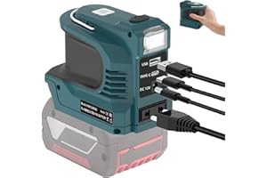MAKBOS Wechselrichter für Bosch 18V Akku,180W DC 18V zu AC 220V Wechselrichter,Portable Power Station Generator,Ladegerät Adapter Batteriebetriebene Steckdose mit USB Ports & Typ-C & AC Steckdose