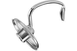 Gancio per Impasto in Acciaio Inox K45DH per KitchenAid Quart Tilt-Head Stand Mixers Serie Artisan & Classic di MMOBIEL - Gancio per Impastare il Pane - Accessorio Gancio - Lavabile in Lavastoviglie