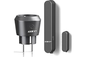 Fensterkontaktschalter Dunstabzugshaube, ASOFTY Funk Abluftsteuerung mit Funksteckdose und Kompakt Magnetischer Kontaktschalter, Modus Einstellbar, für Dunstabzugshaube, Offene Feuerstelle, Kaminen