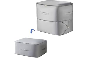 STFYUG Selbstkomprimierender Organizer, Ultra Space Saving Selfs Compression Organizer, Selbstkomprimierende Aufbewahrungstasche for Bettdecken Kleidung Decken (Grey, XL)